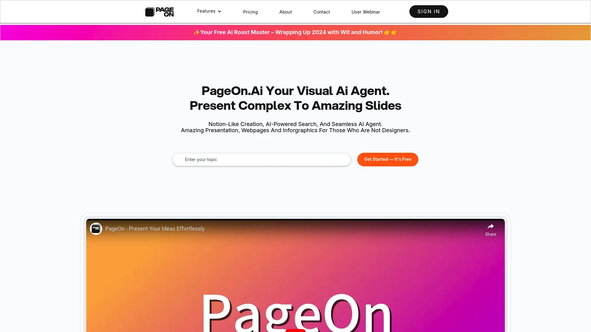 Screenshot of the PageOn website