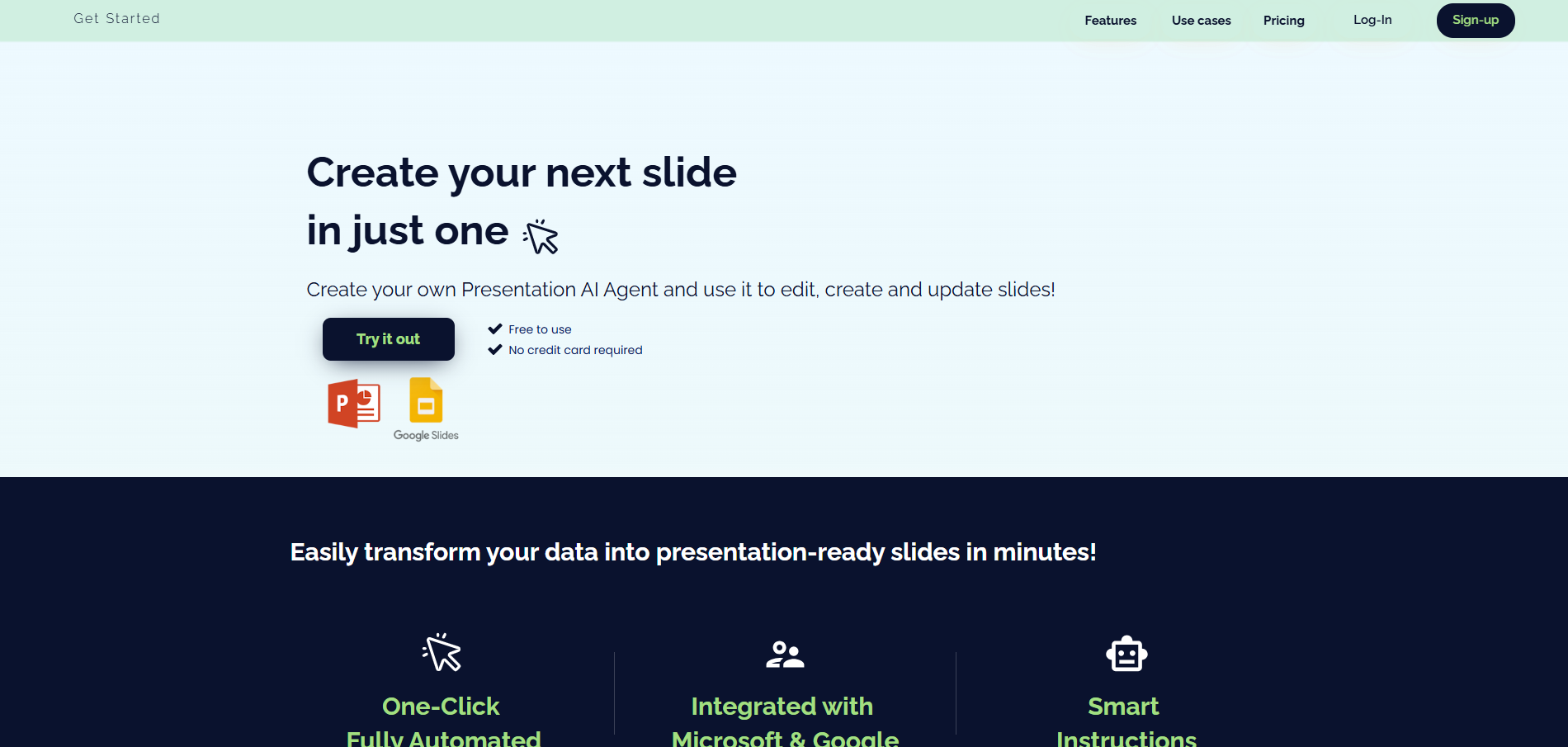 Screenshot of the PDF pilot website