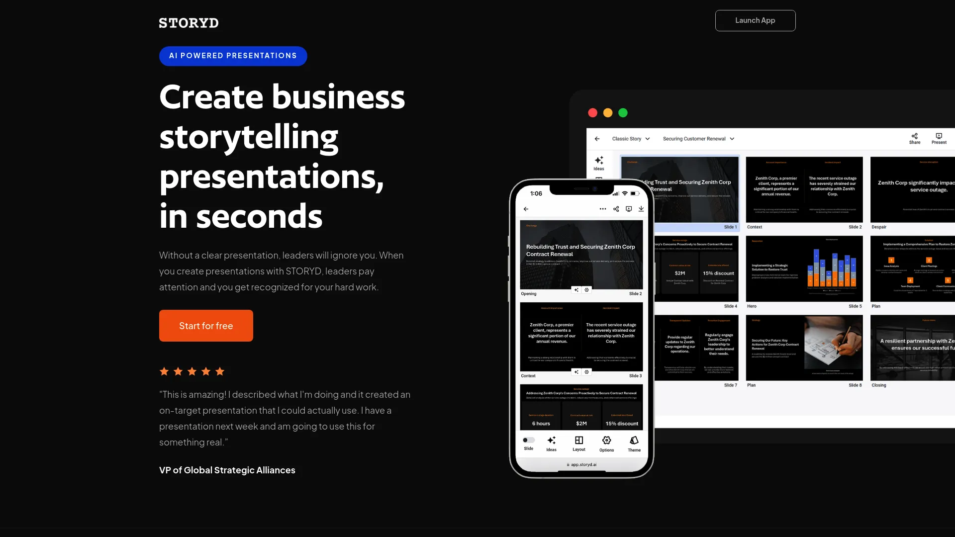 Screenshot of the STORYD website