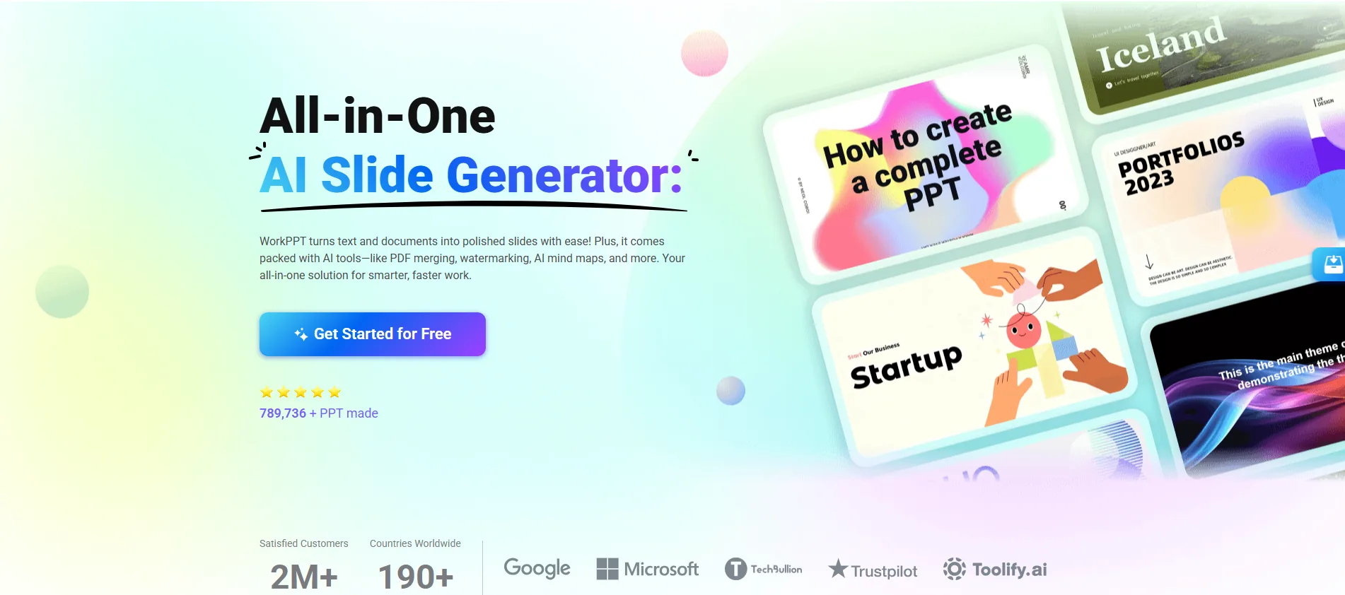 Screenshot of the WorkPPT website